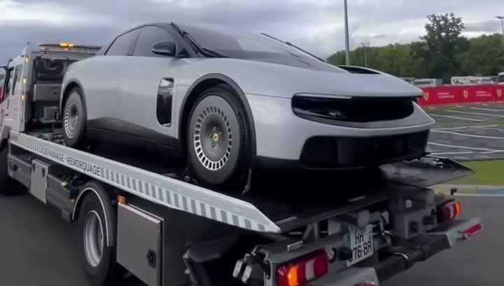 Ferrari Luce spotted on a flatbed at Le Mans; breakdown or transit?